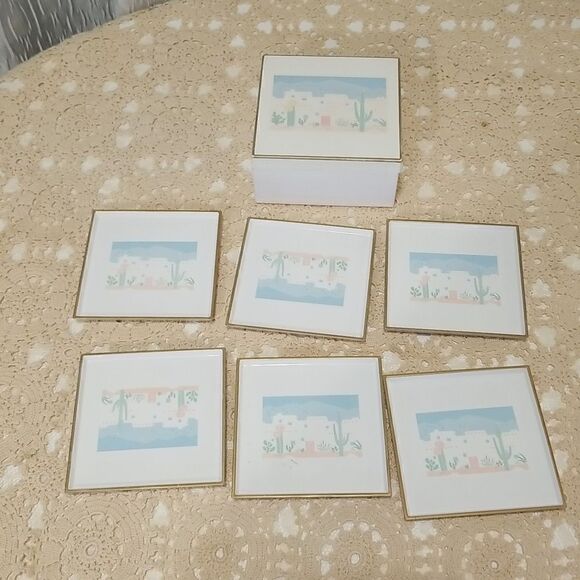 Southwestern Coasters by Otagiri, S/6 VINTAGE - Picture 1 of 7